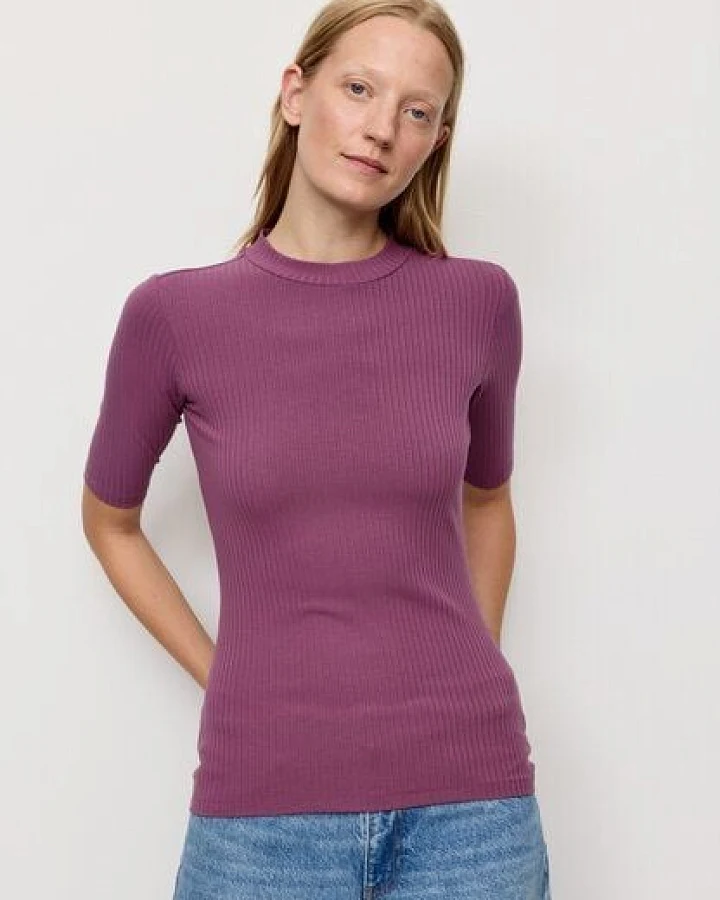 Damen Rib Longsleeve aus Leinen und LENZING ECOVERO Viskose Mix - DANDELION - recolution