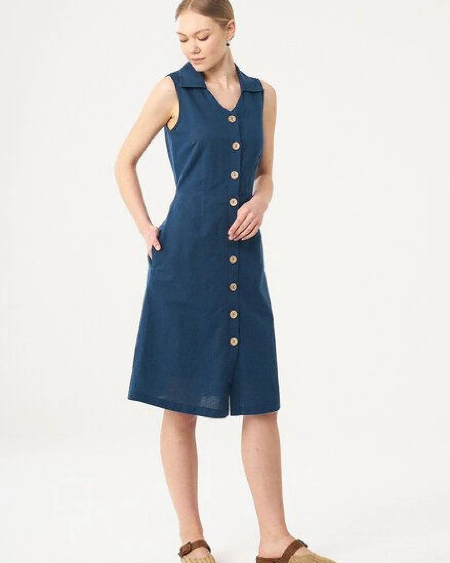 ORGANICATION Hemdkleid aus Leinen und Bio-Baumwolle – Ansicht 2
