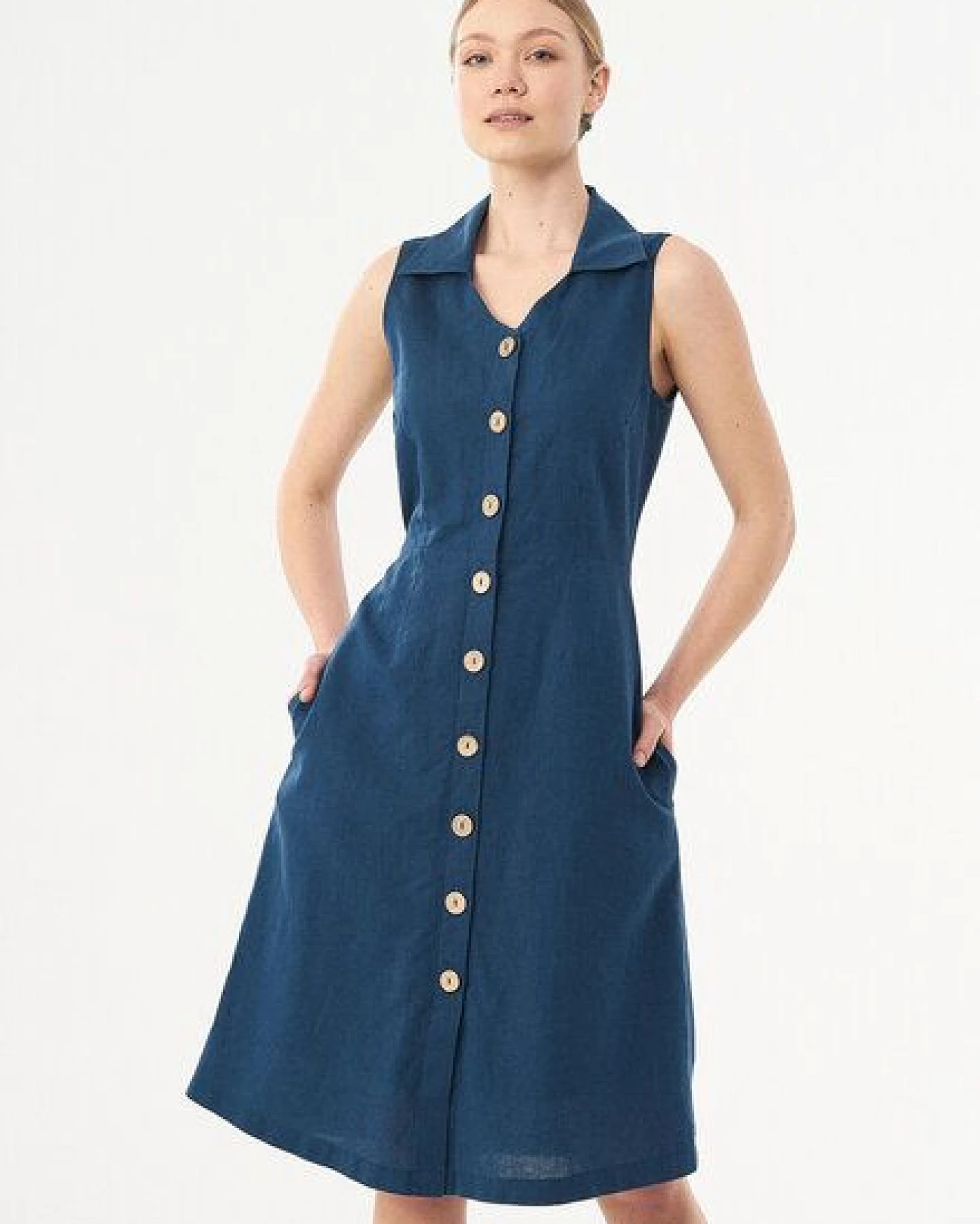 ORGANICATION Hemdkleid aus Leinen und Bio-Baumwolle – Ansicht 3