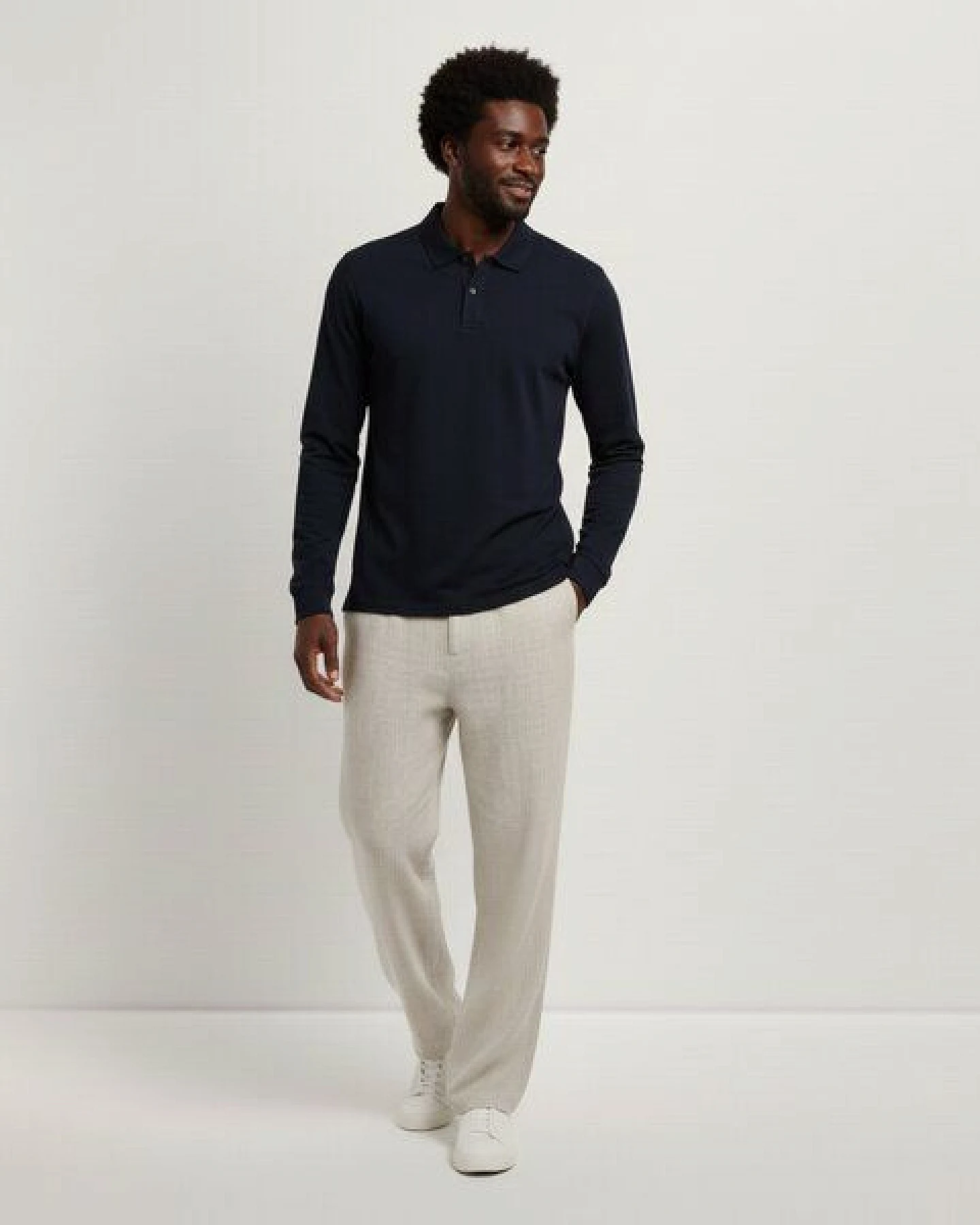 YTWOO Herren Piqué-Polo Langarm – Ansicht 2