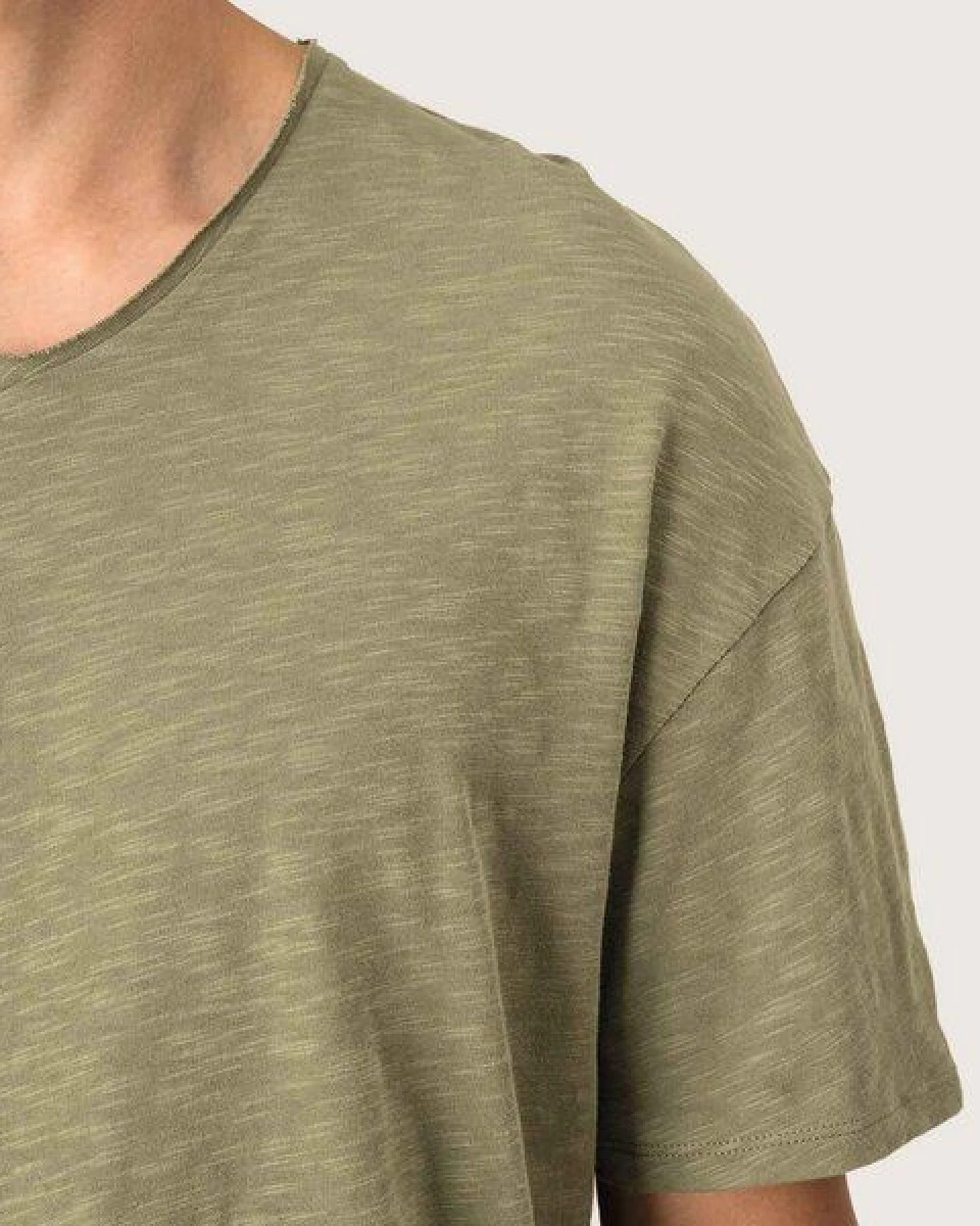 YTWOO Herren Slub T-Shirt V-Auschnitt – Ansicht 4