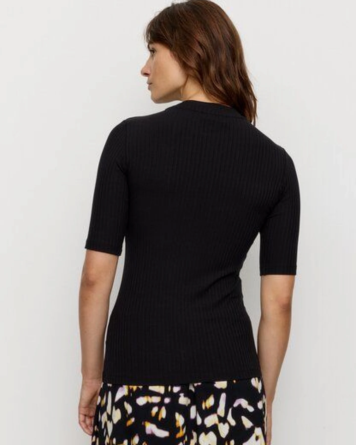 Damen Rib Longsleeve aus Leinen und LENZING ECOVERO Viskose Mix - DANDELION - recolution – Ansicht 4