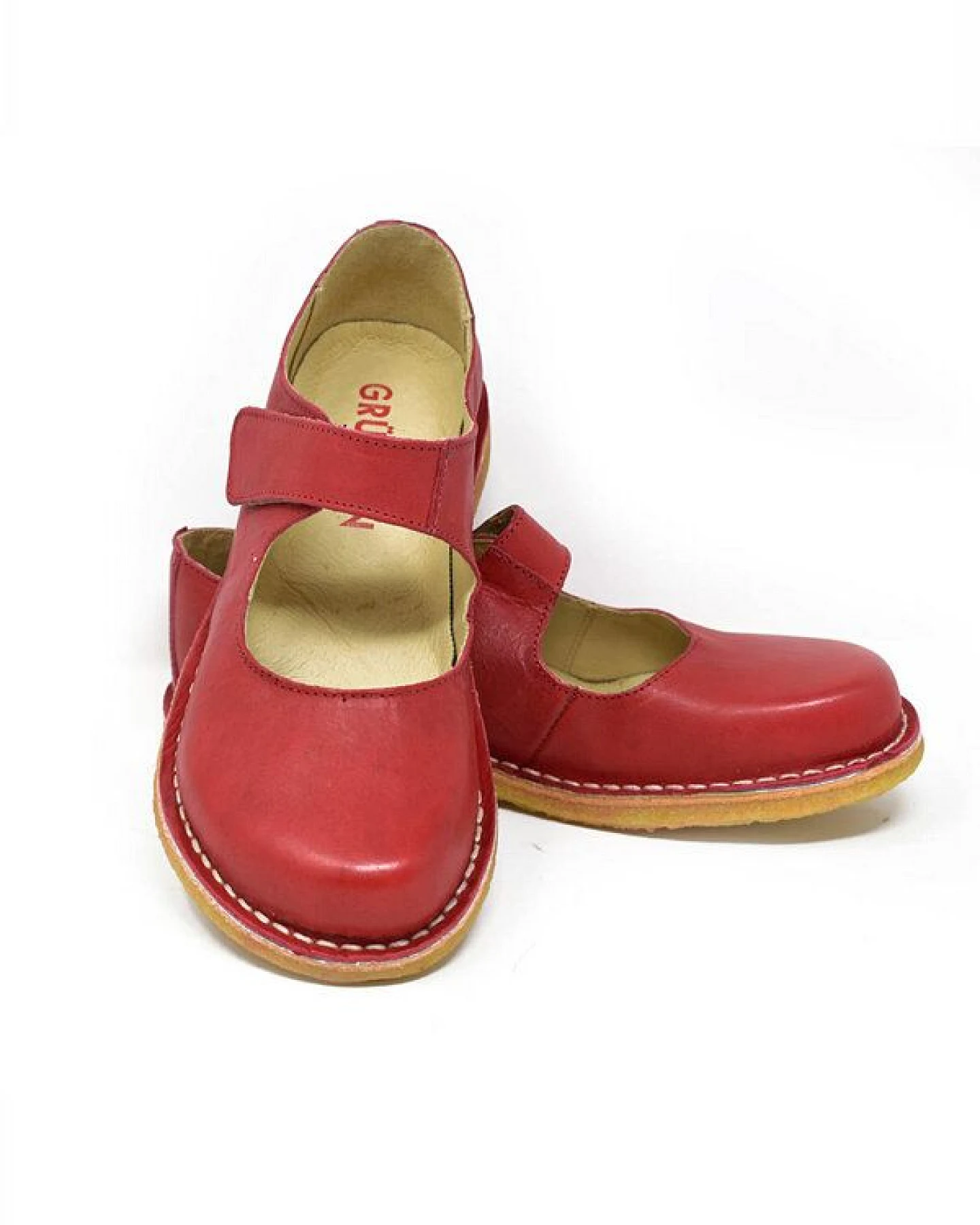 Grünbein Shoes Spangen-Ballerinas Gerda Naturform rot – Ansicht 3
