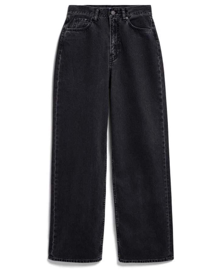 ARMEDANGELS - Women's Enijaa High Waist Wide Jean - Freizeithose Gr 44⁠-46 - Length: 34'' schwarz