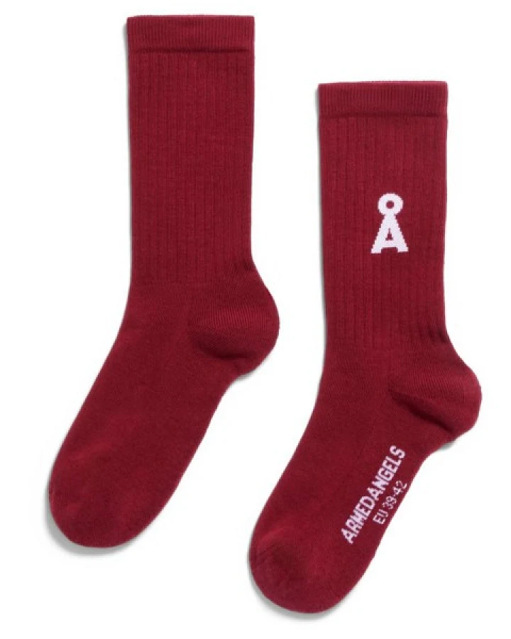 ARMEDANGELS - Saamus Bold Socks - Multifunktionssocken Gr 35-38 rot