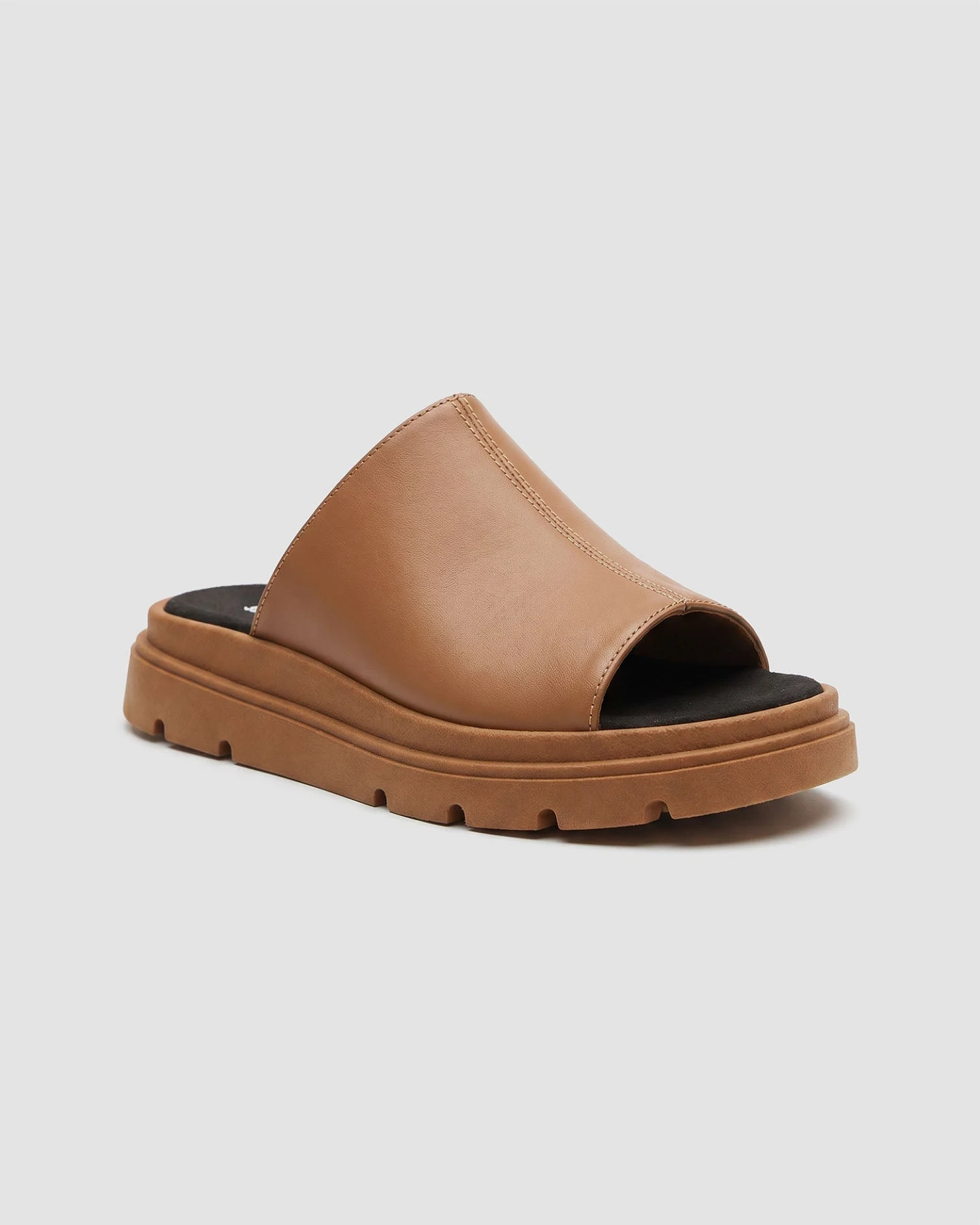 BOHEMA Damen vegan Pantoletten Kado Kamelbraun – Ansicht 2