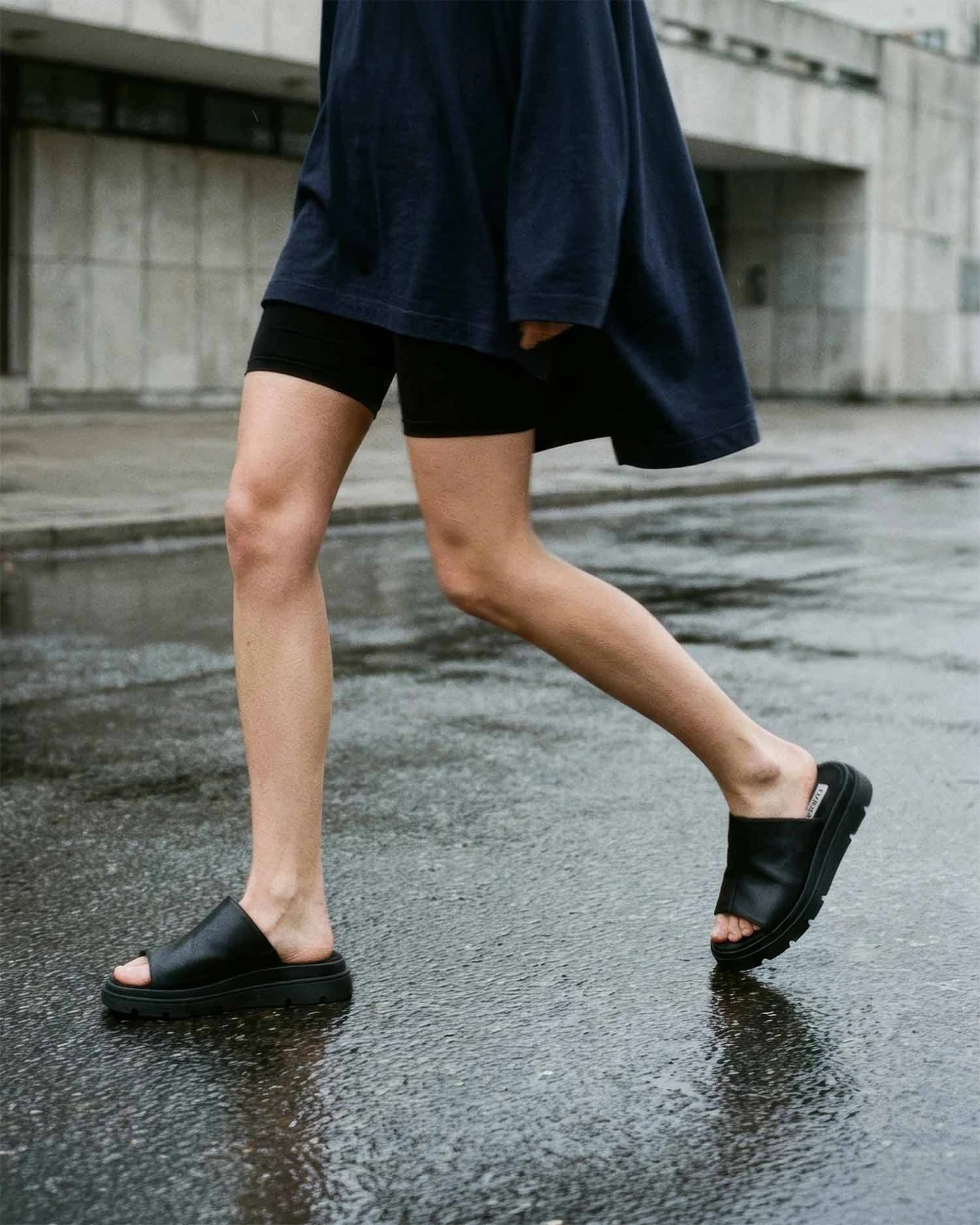 BOHEMA Damen vegan Slides Kado Schwarz – Ansicht 2