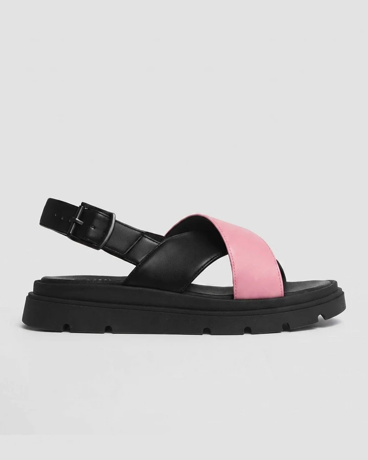 BOHEMA Damen vegan Sandalen Glare Pink/Schwarz