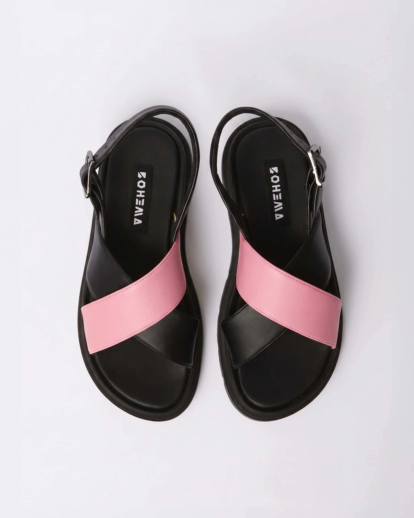 BOHEMA Damen vegan Sandalen Glare Pink/Schwarz – Ansicht 2