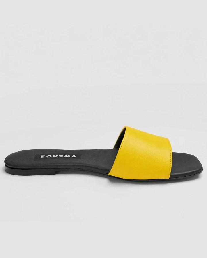 BOHEMA Damen vegan Slides Mellow Yellow
