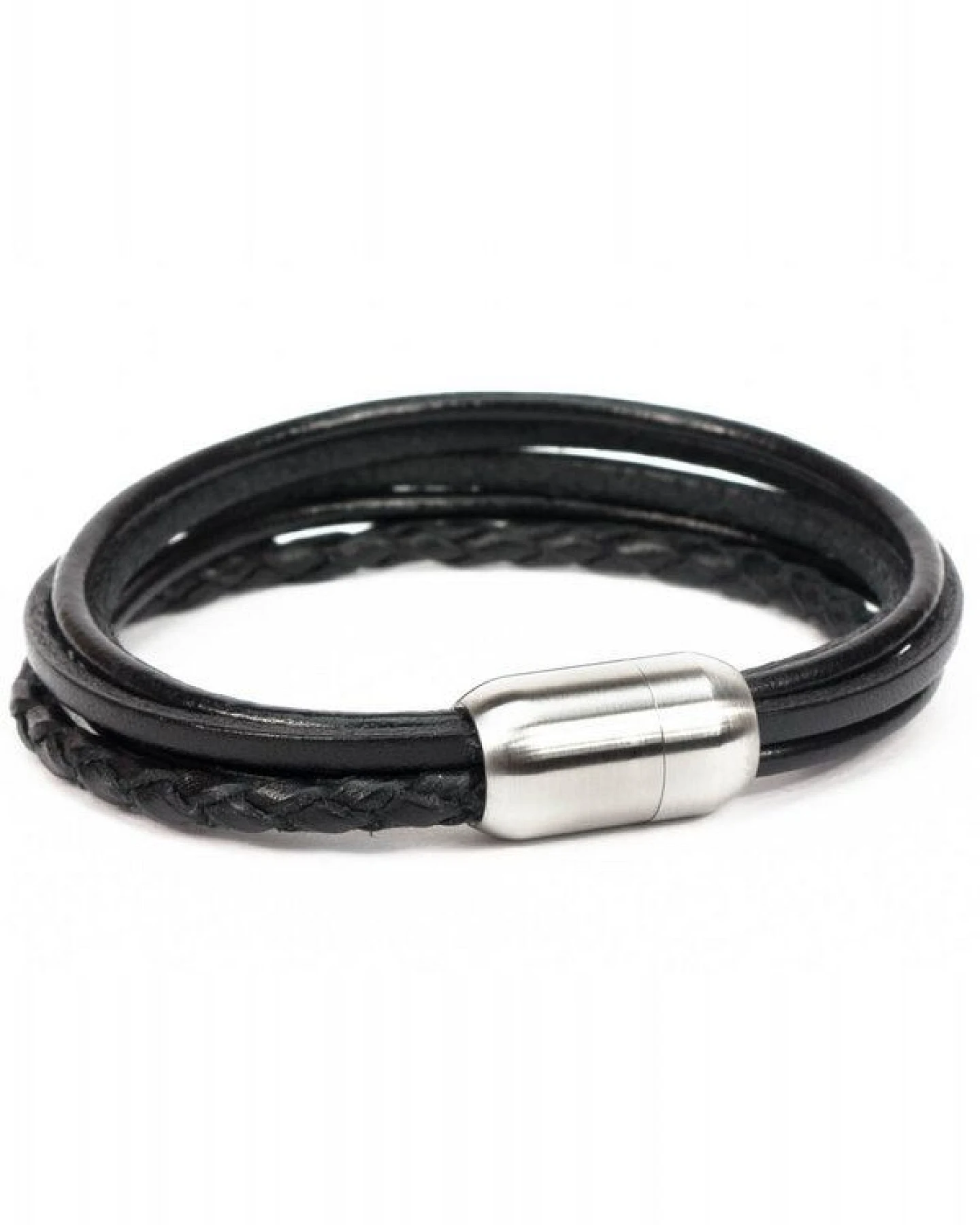 Simaru Herren Lederarmband Echtleder Wickelarmband mit Magnetverschluss – Ansicht 2