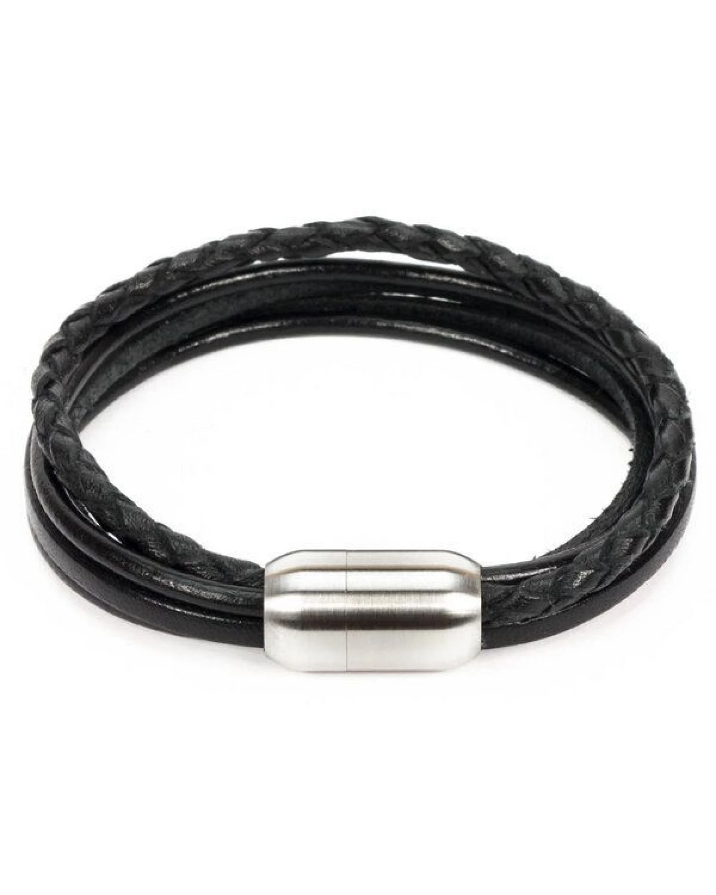 Simaru Herren Lederarmband Echtleder Wickelarmband mit Magnetverschluss – Ansicht 3
