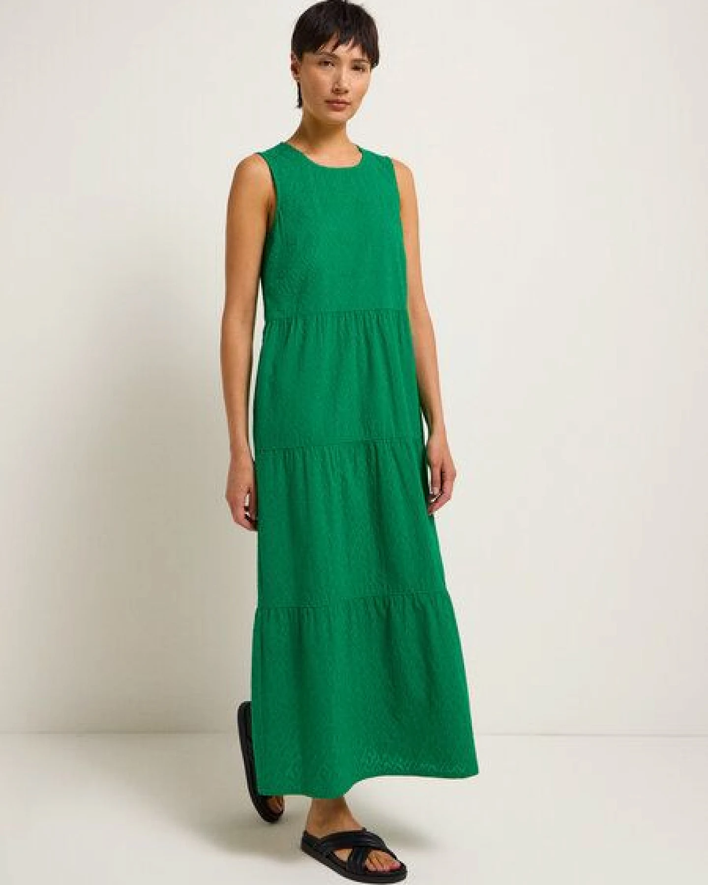 LANIUS Maxikleid mit Stickerei aus Bio-Baumwolle – Ansicht 2