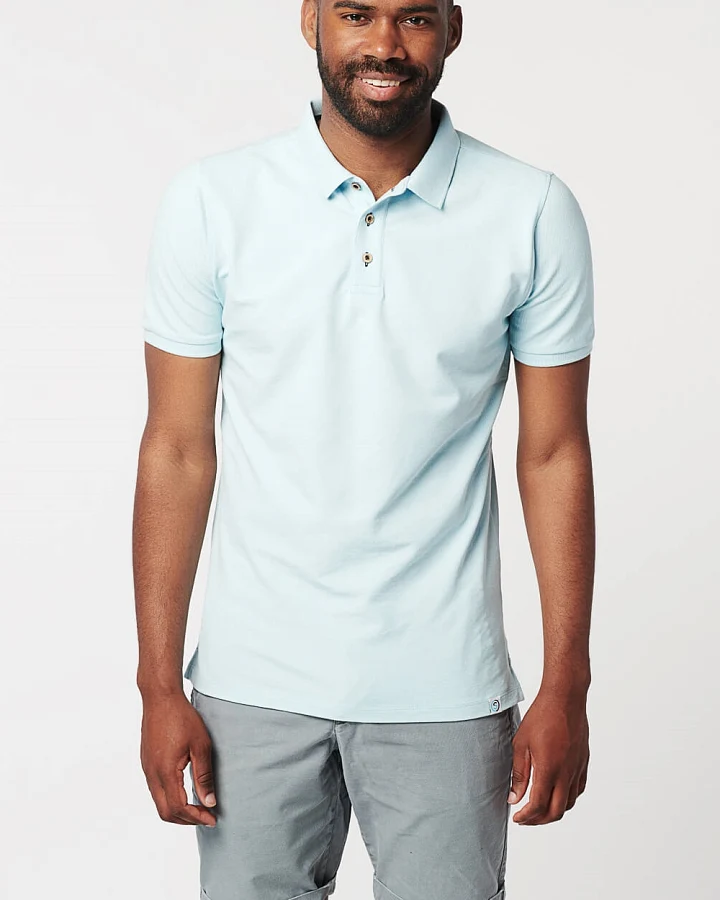 SKOT Herren vegan Polo Crystal Blue