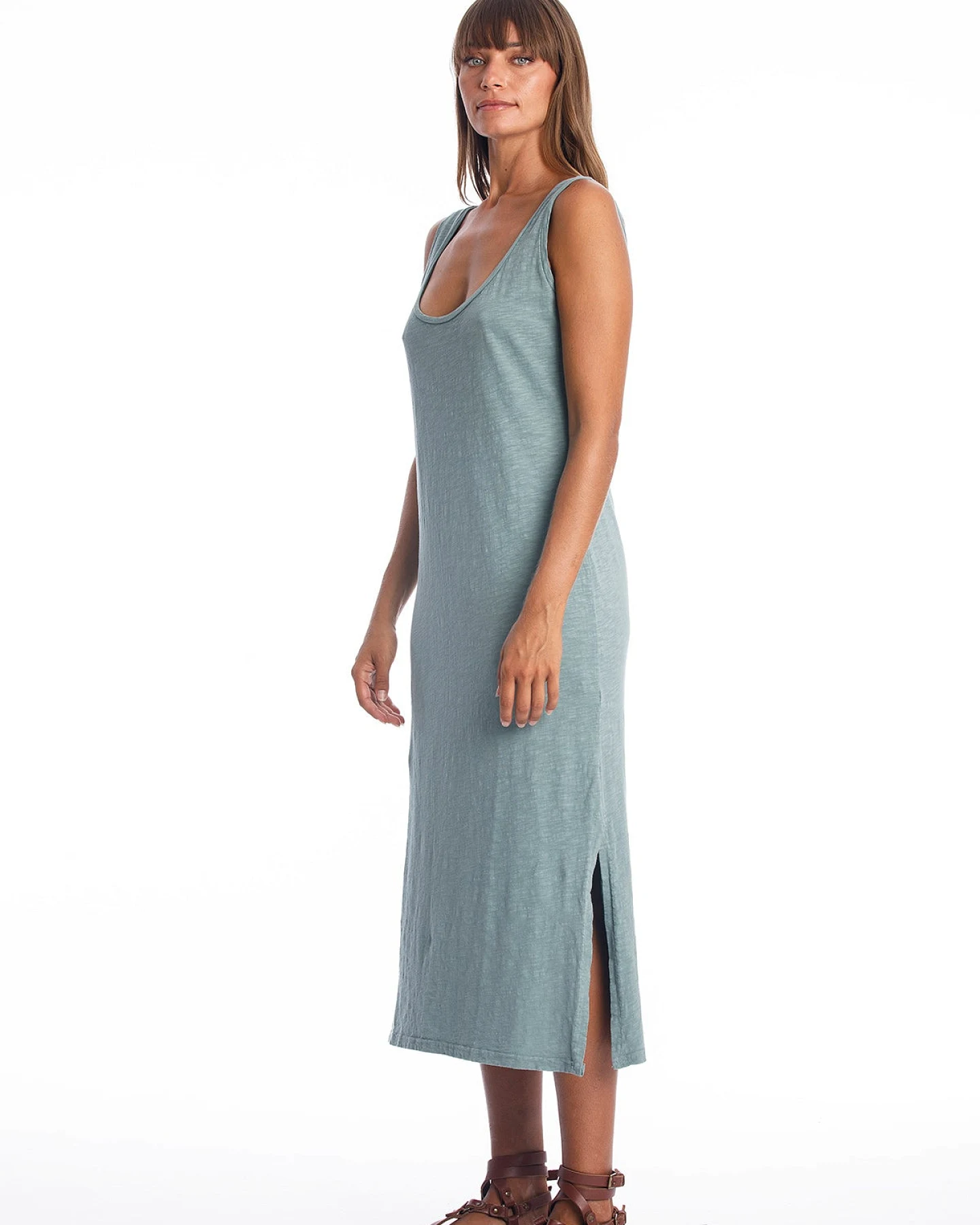 RAVENS VIEW IBIZA Damen vegan Kleid Demi Chinois Grün – Ansicht 2