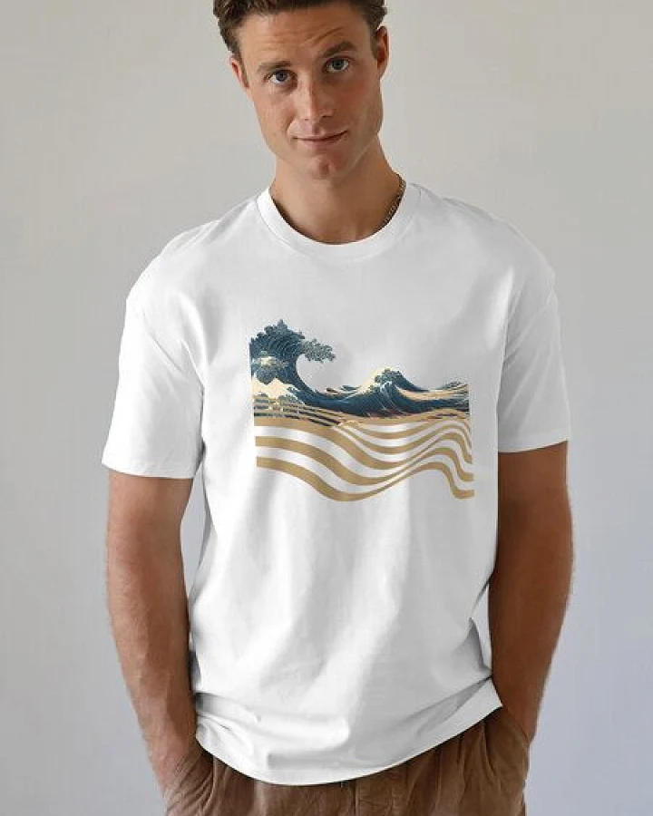 Kultgut Artdesign- Biofair Shirt 100% Biobaumwolle / Wave