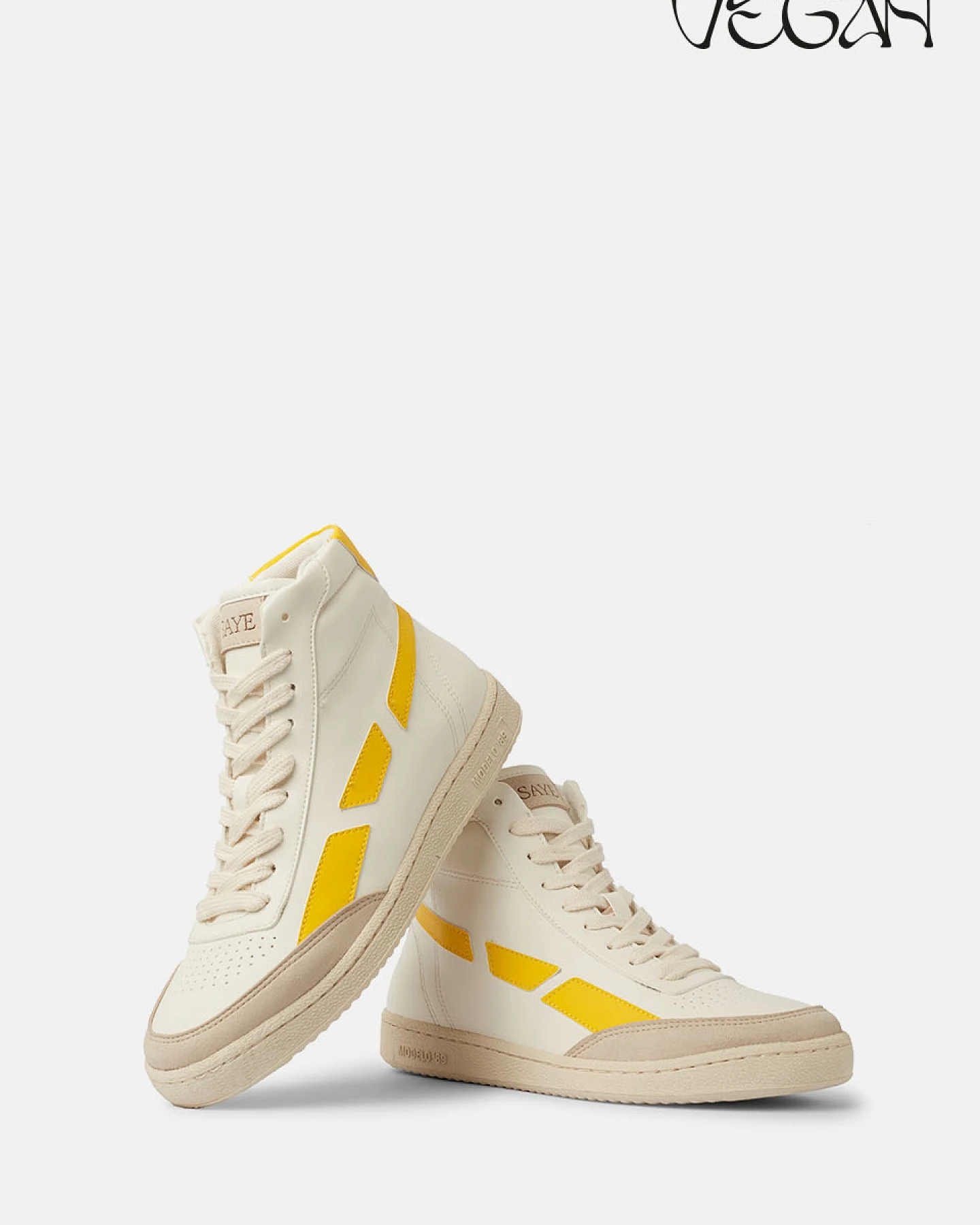 SAYE Herren vegan Sneaker Modelo '89 Hi Gelb – Ansicht 2