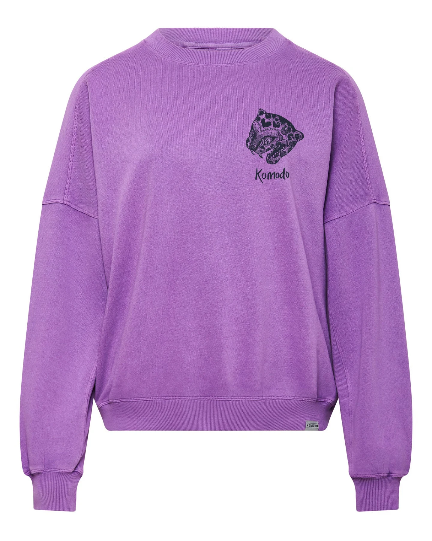 KOMODO Damen vegan Women's Sweatshirt Nepali Leopard Lila – Ansicht 2