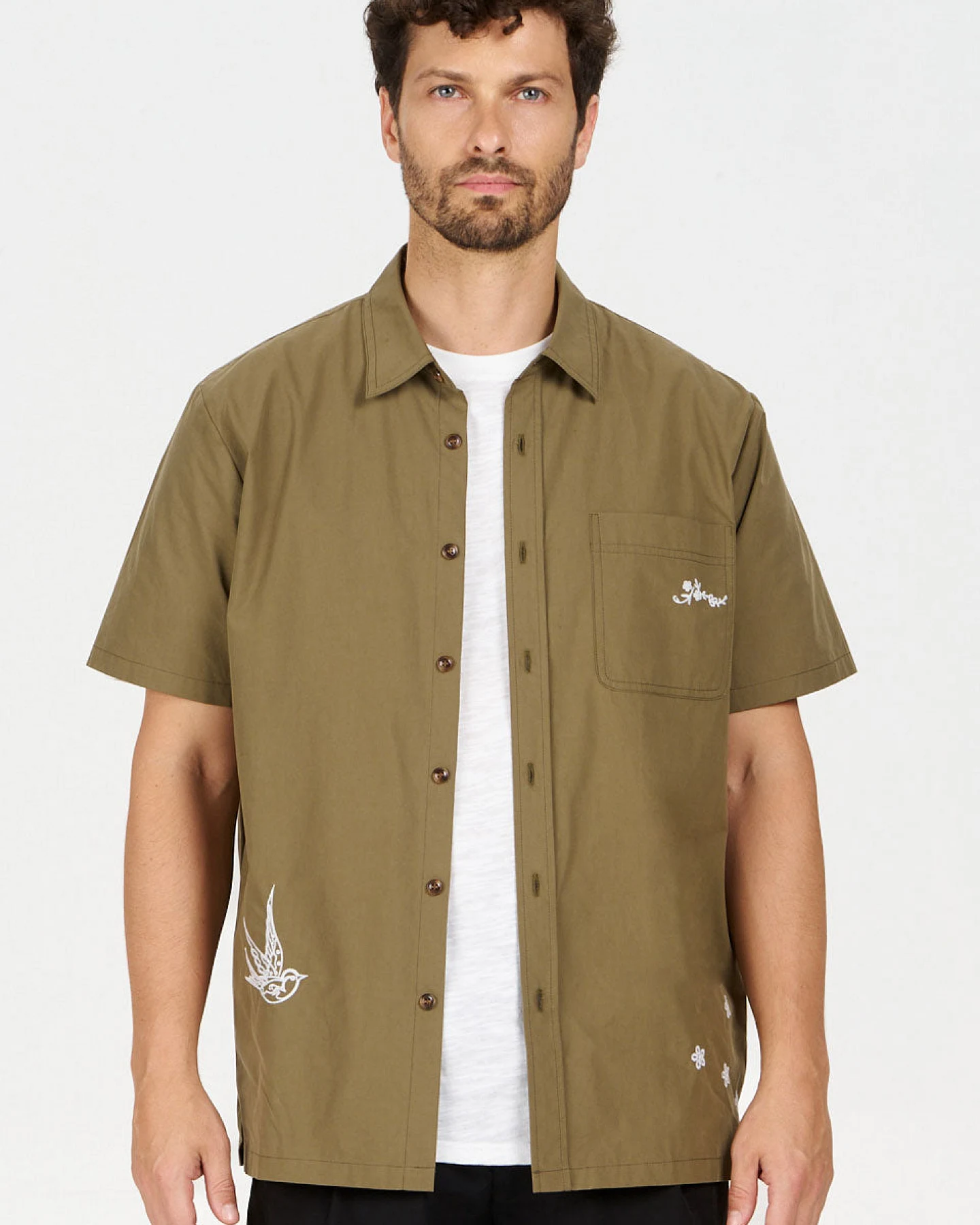 KOMODO Herren vegan Hemd Loyle Olive – Ansicht 2