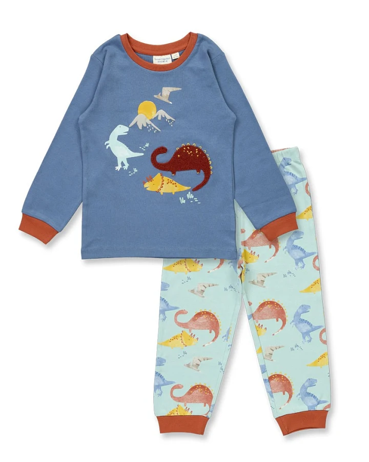 Verspielter Dino-Print für kleine Entdecker, Kinder-Pyjama Modell LONG JOHN