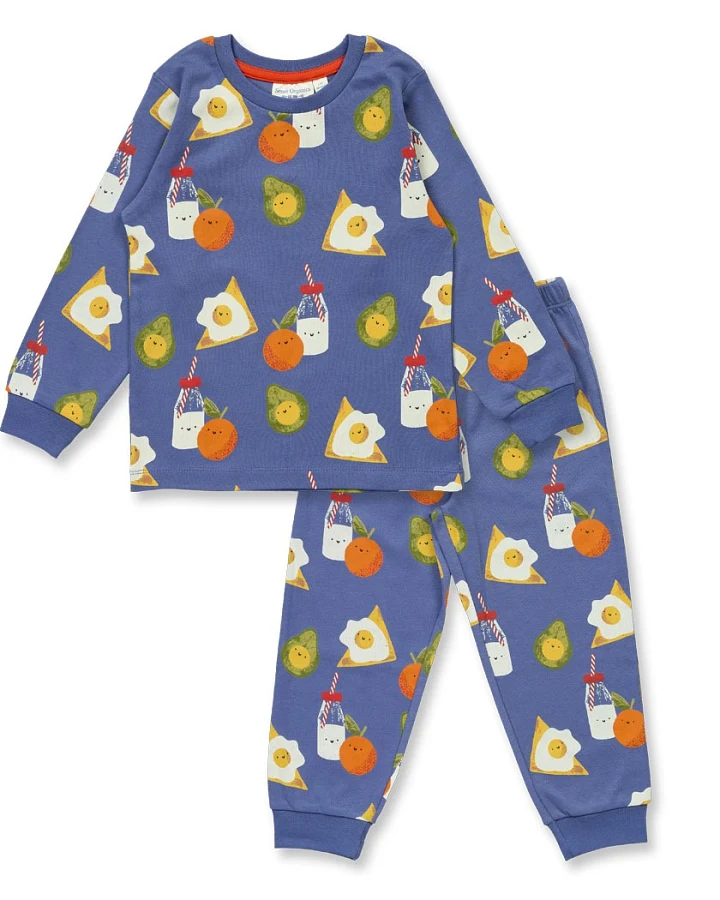 Verspielter Snacks-Druck – Kinder Schlafanzug, Modell LONG JOHN