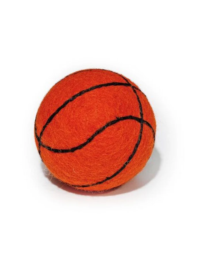 Treusinn Hundespielball FILZY Basketball / 100% natürliche Filzwolle / Ø ca. 6,5 cm