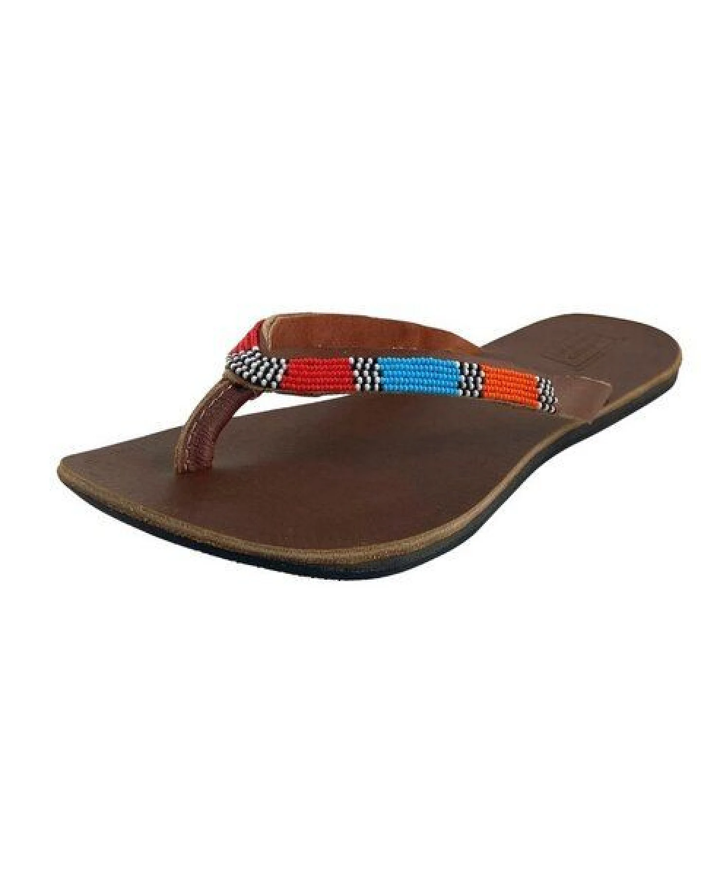 Swahili Coast Ledersandalen mit Perlen - ATLAS - Multi & Blue – Ansicht 2