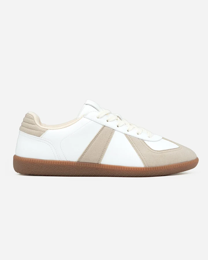 QURC Herren vegan Sneaker Army Trainer Weiß