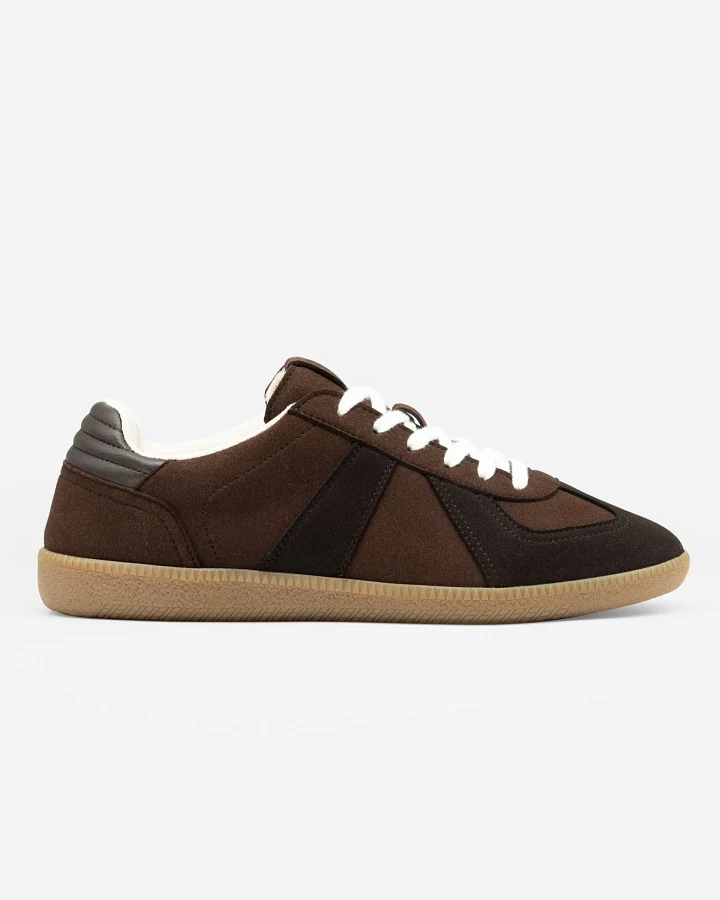 QURC Herren vegan Sneaker Army Trainer Braun