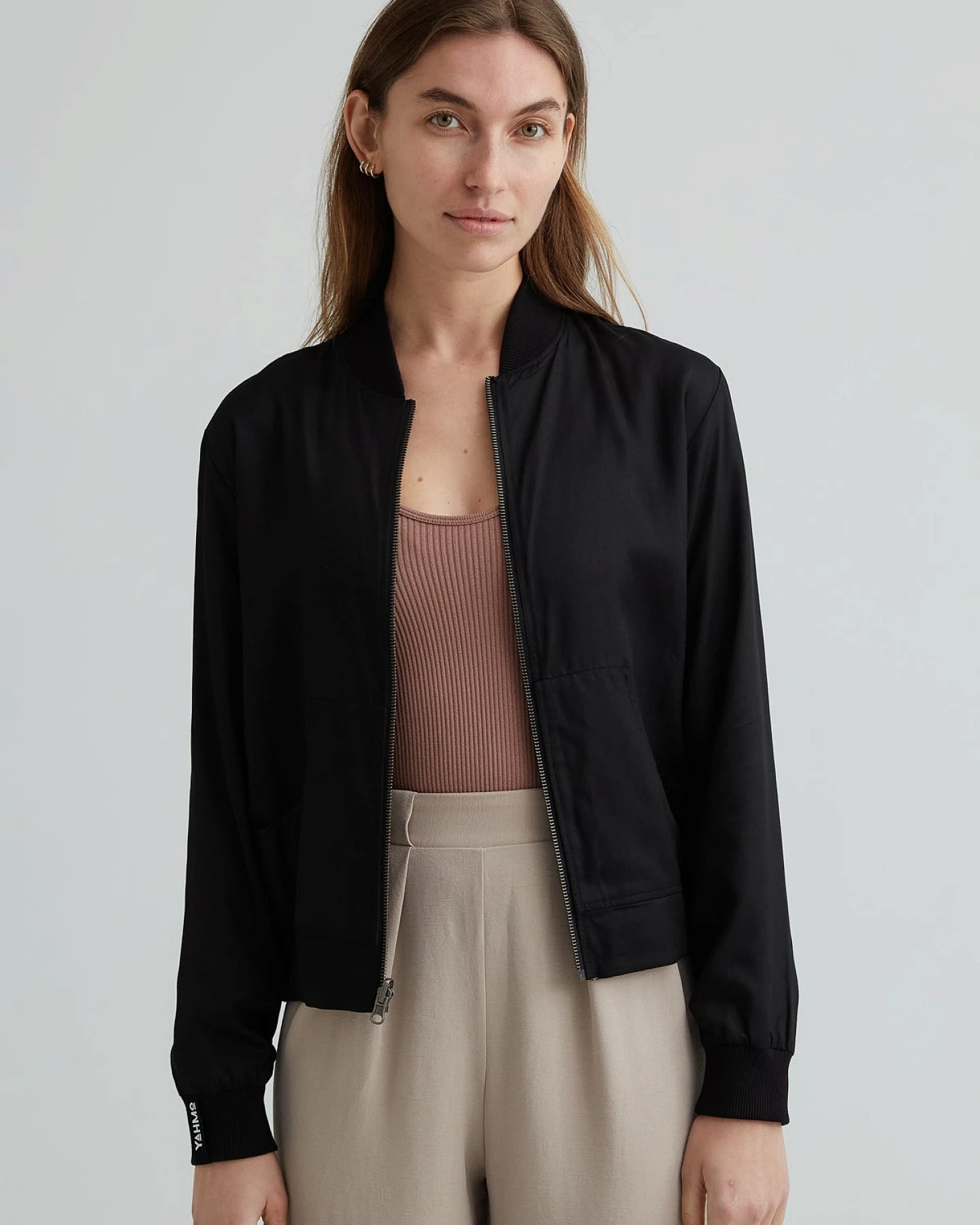 Yahmo Damen vegan Jacke Bomber Reversible Ruth Kaleidoscope/Schwarz – Ansicht 2