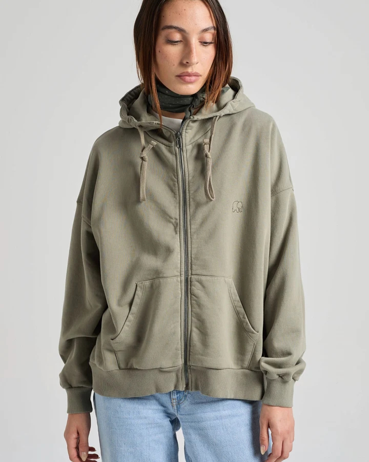 Trendsplant Damen vegan Reißverschluss Hoodie Essential Agave Green