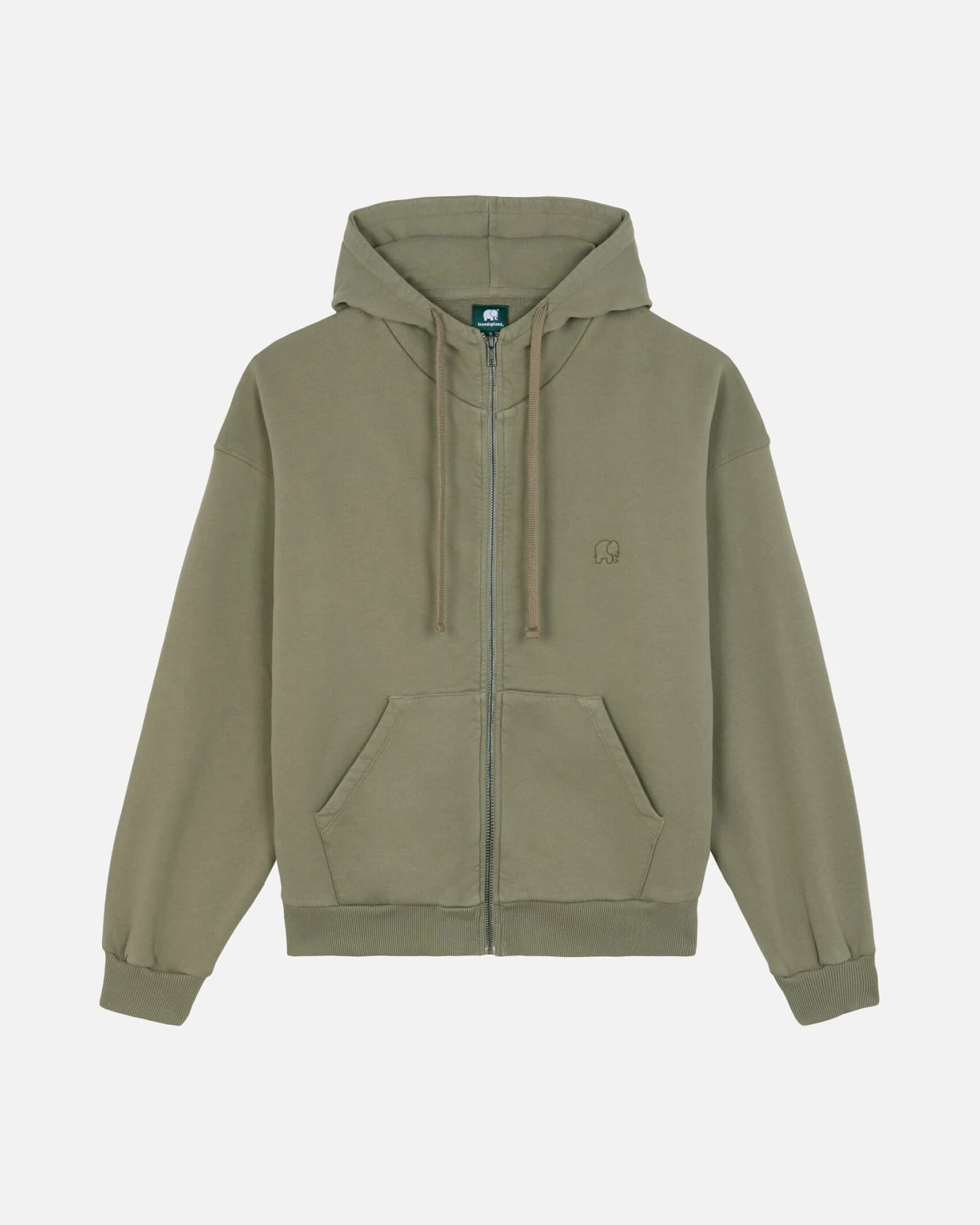 Trendsplant Damen vegan Reißverschluss Hoodie Essential Agave Green – Ansicht 2