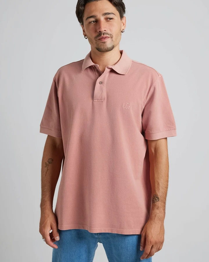 Trendsplant Herren vegan Poloshirt Essential Sunwashed Old Rose