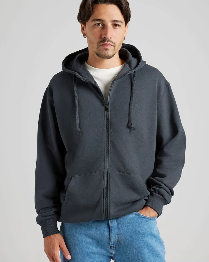 Trendsplant Herren vegan Reißverschluss- Hoodie Essential Bitumen-Grau