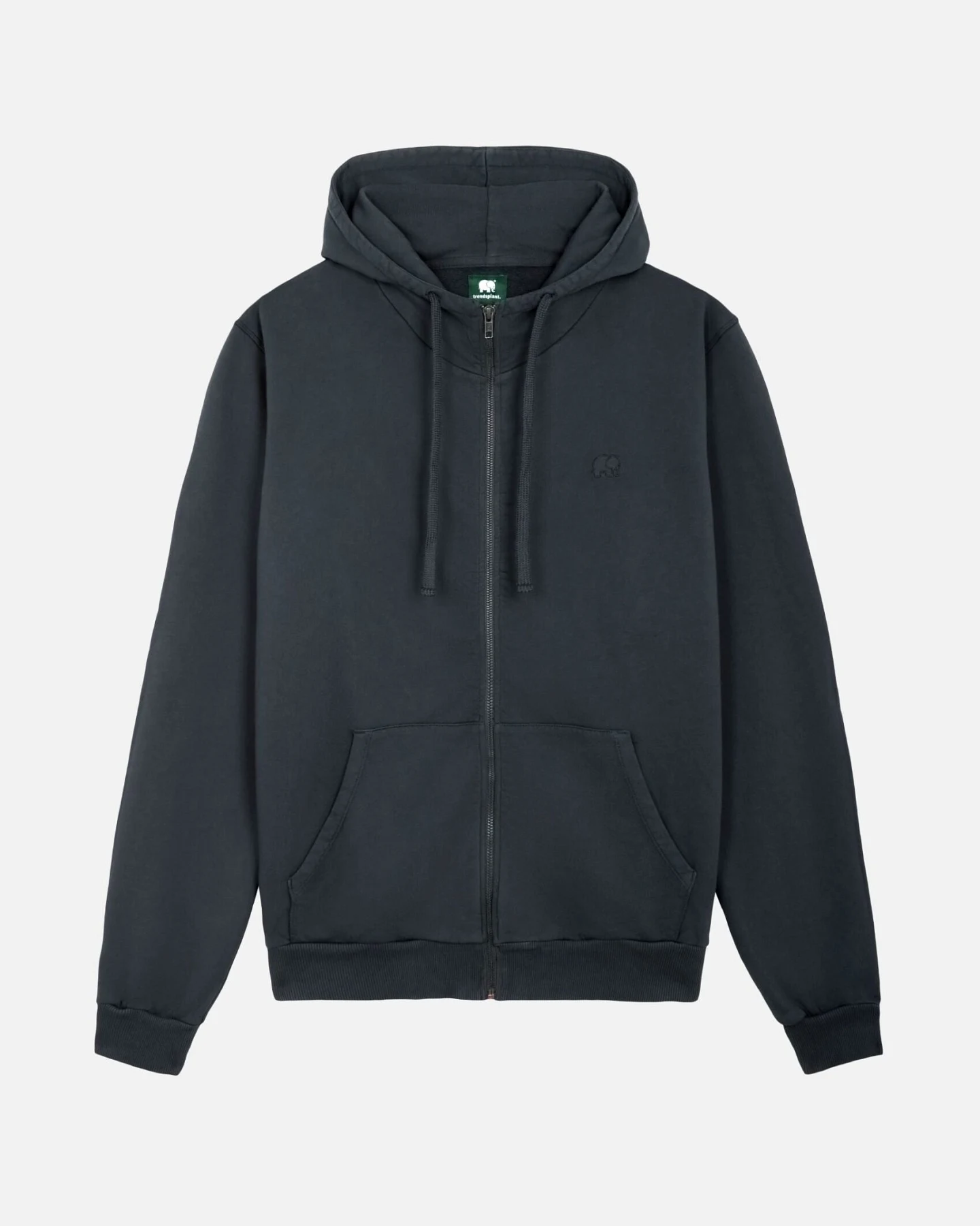 Trendsplant Herren vegan Reißverschluss- Hoodie Essential Bitumen-Grau – Ansicht 2