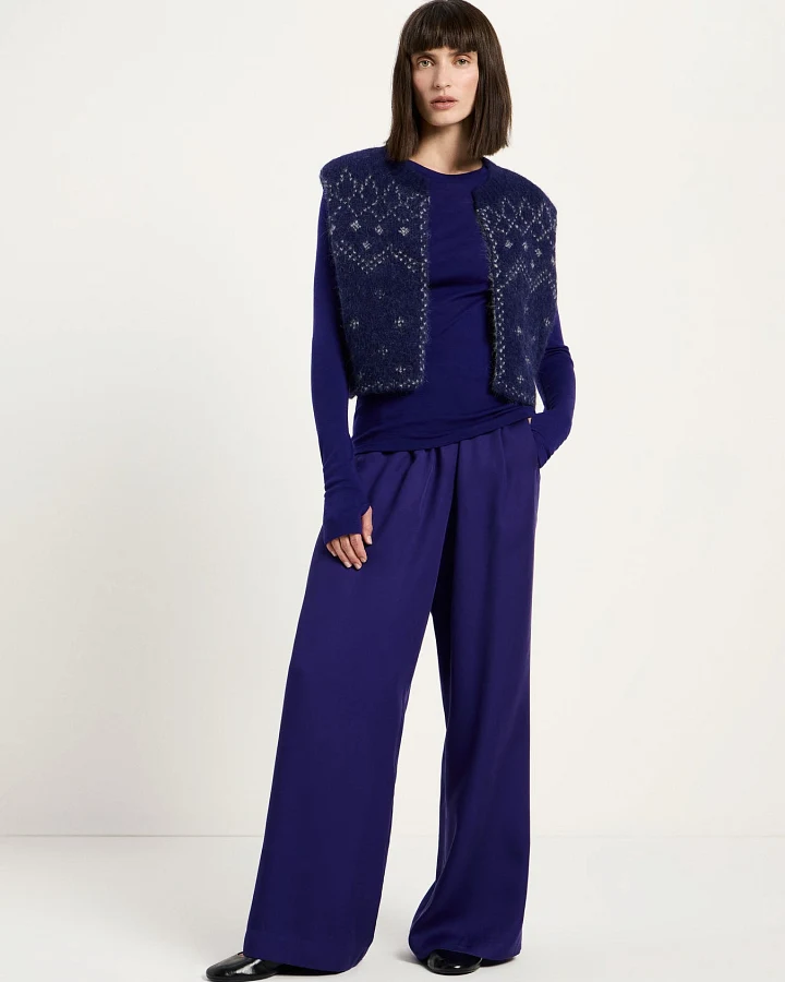Doubleface Weste mit Jacquard