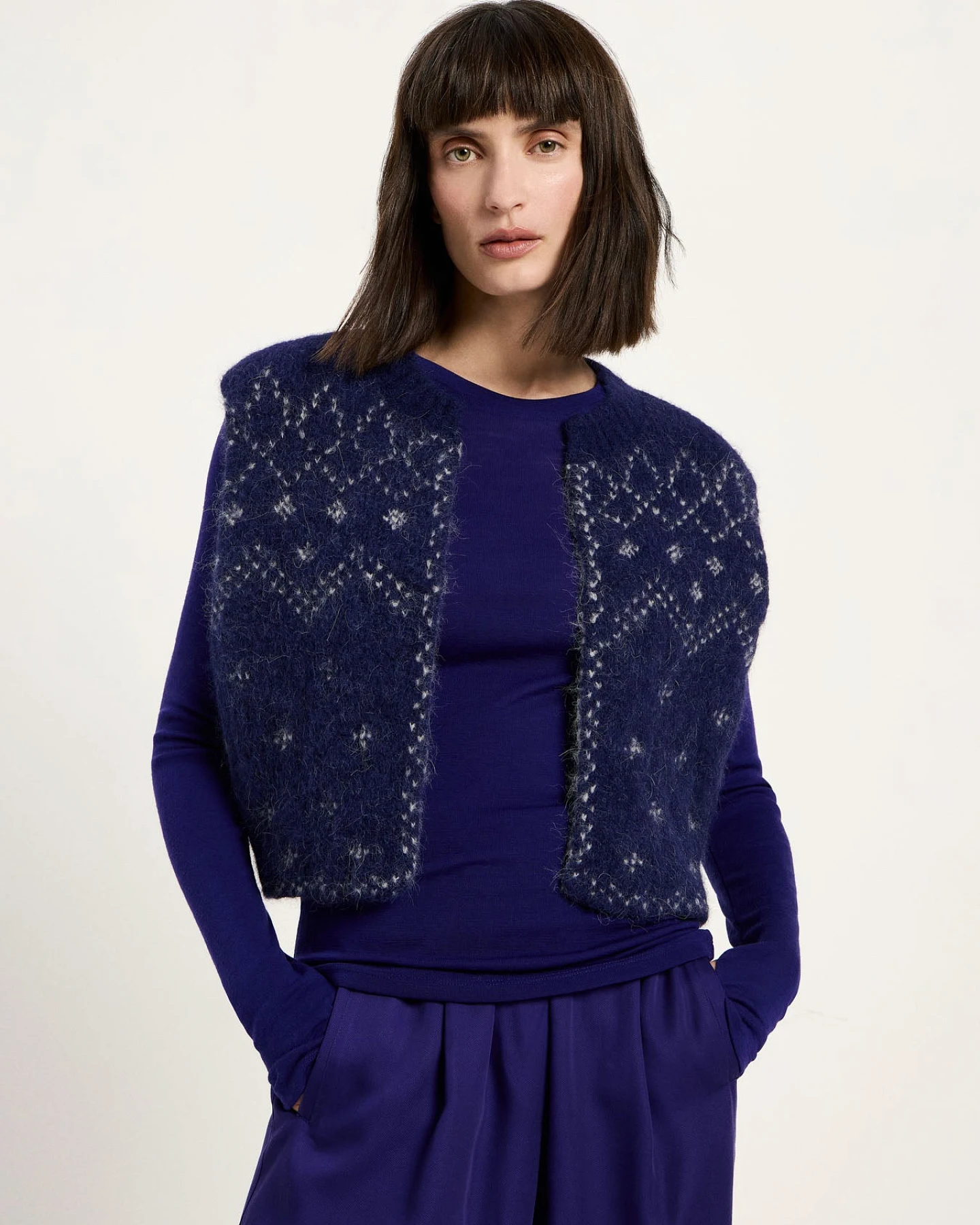 Doubleface Weste mit Jacquard – Ansicht 2