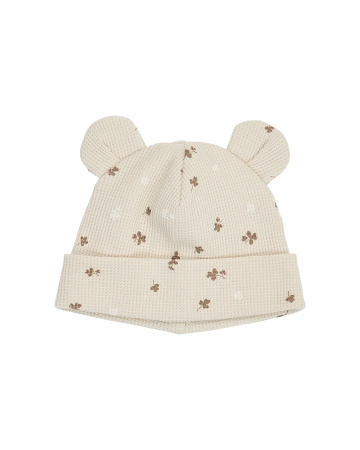 Babymütze mit Öhrchen Oat/Balsam cream/Walnut Gr. 56/62