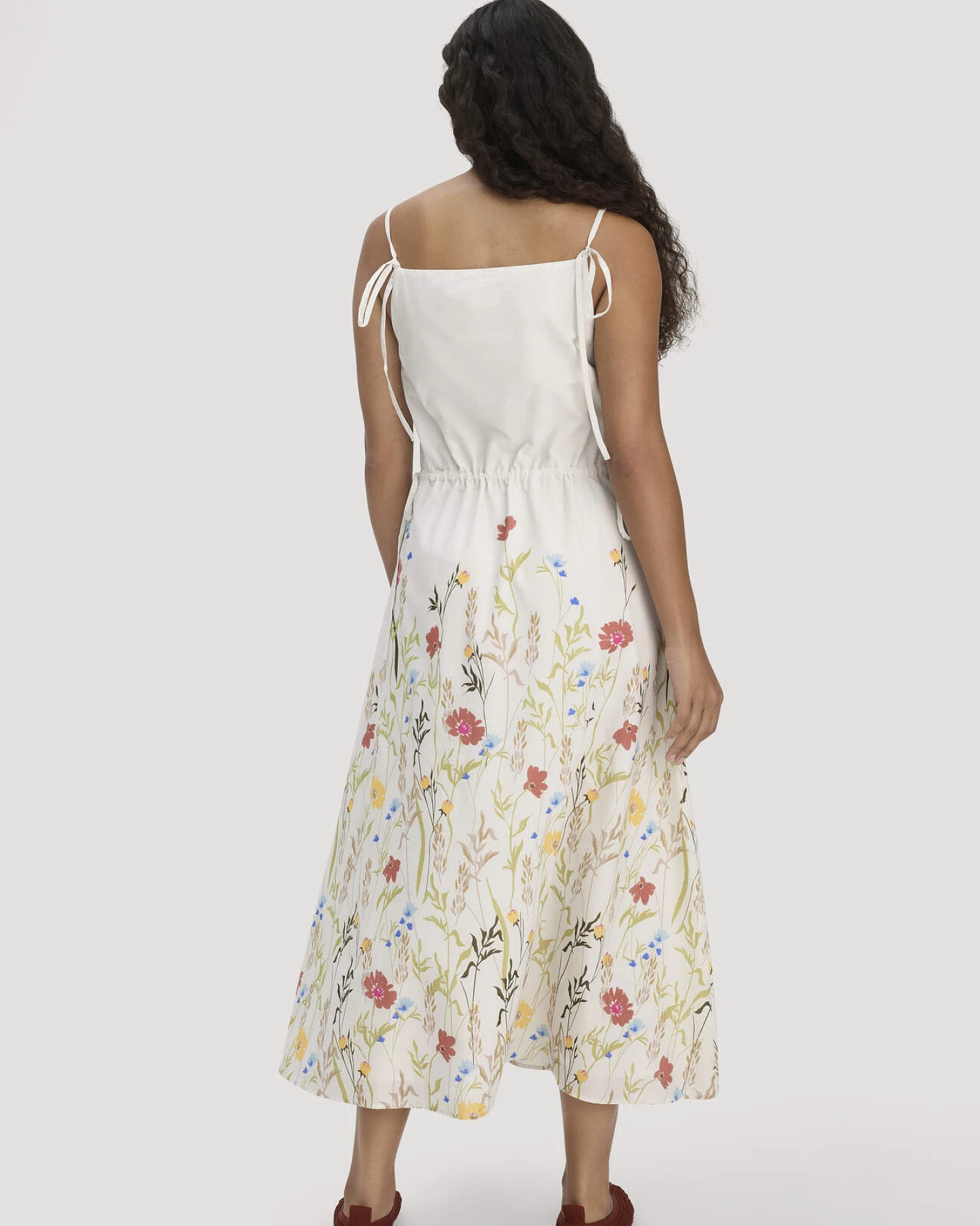 hessnatur Damen Kleid A-Linie Midi aus Bio-Baumwolle - natur - Größe 38 – Ansicht 2
