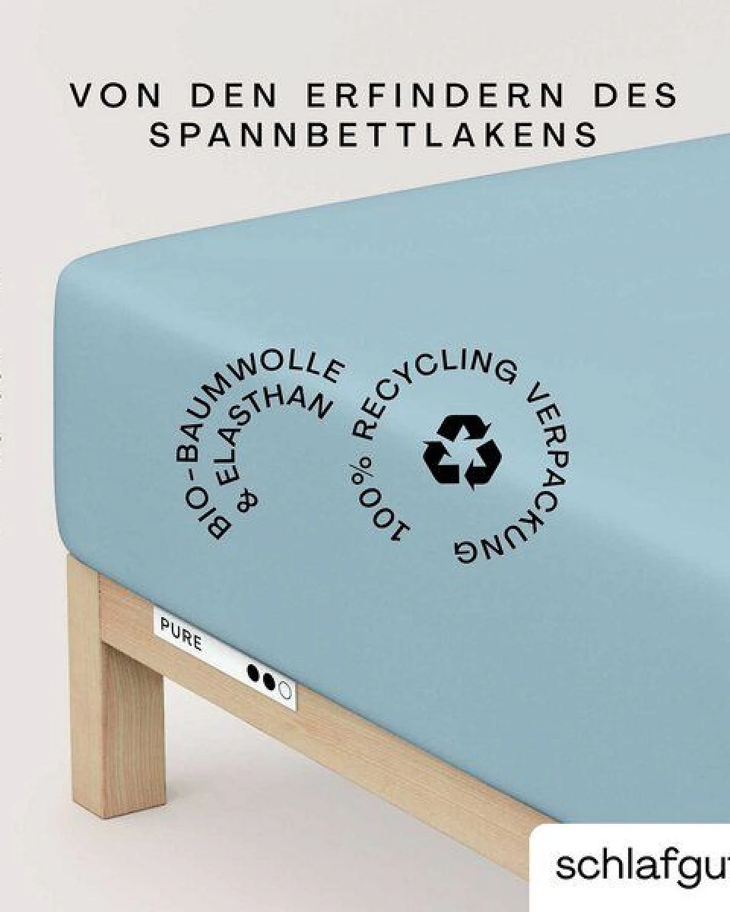 Schlafgut Boxspring Spannbettlaken Pure 95% Biobaumwolle, 5% Elasthan - Matratzenhöhe bis 40cm – Ansicht 3