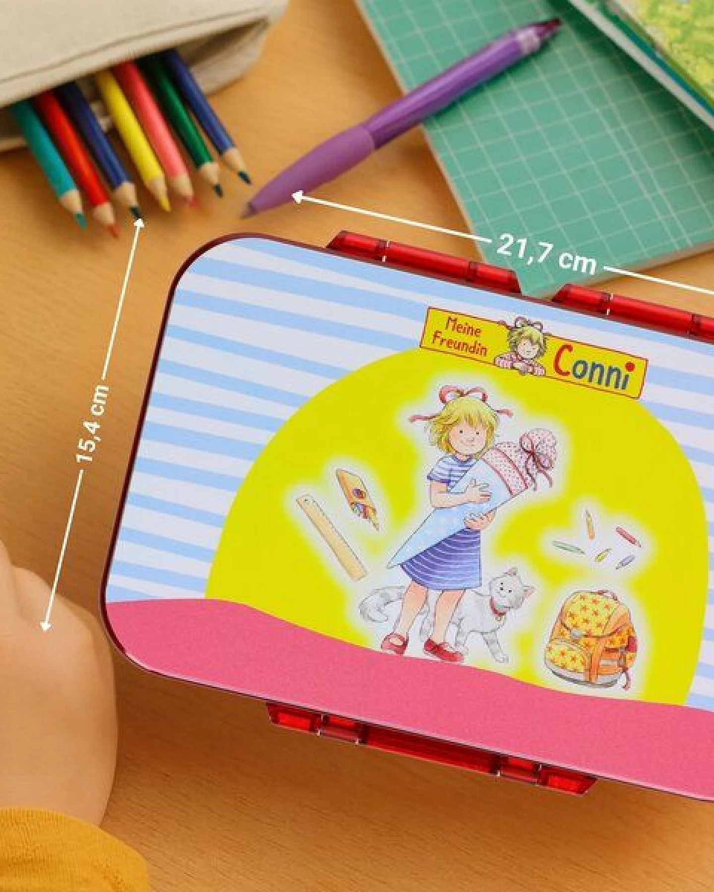 elasto Kinder Brotdose "Conni" - offizielle Lizenz-Vorratsdose für Schule & Kindergarten – Ansicht 2