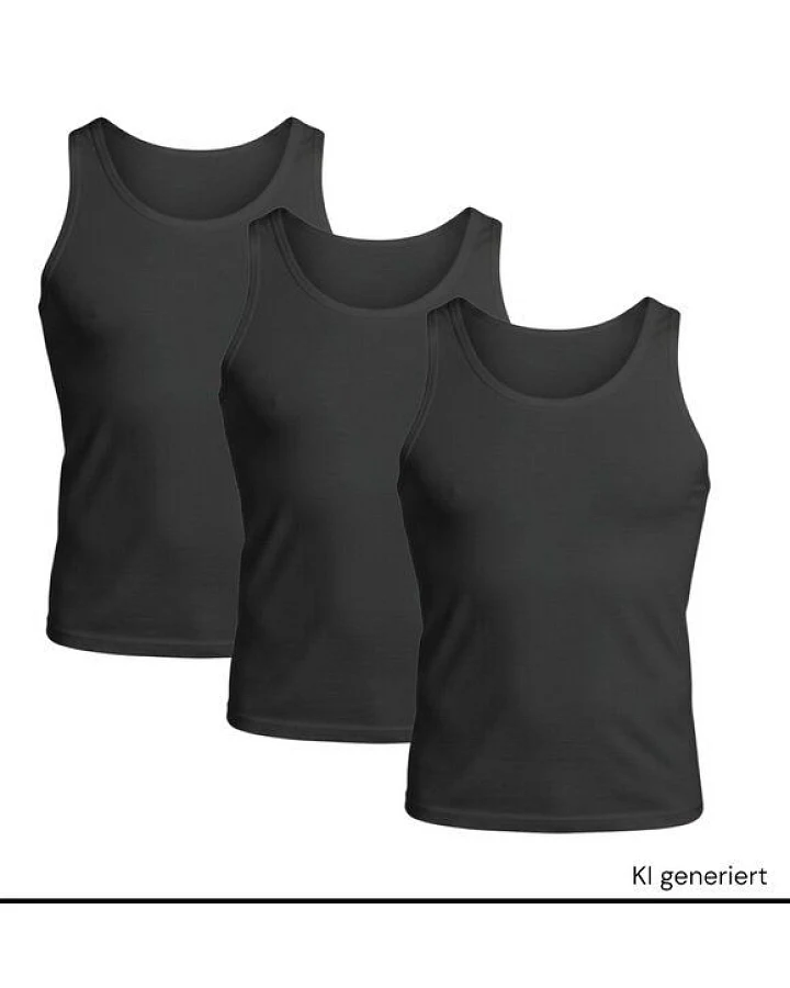 körber mode Unterhemd Set 3x Muskelshirt aus Hanf und Biobaumwolle temperaturausgleichend