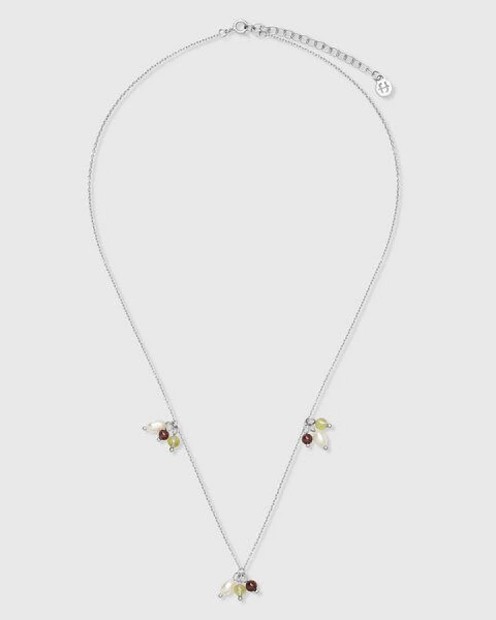 fejn jewelry Kette 'triple gemstone' mit Halbedelsteinen & Süßwasserperle