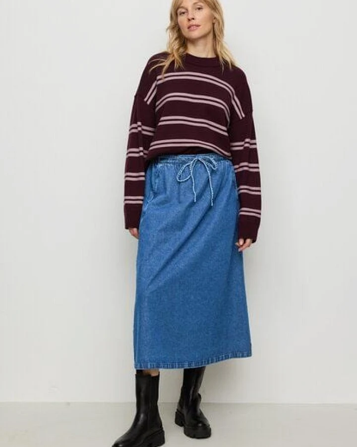 Damen Strickpullover aus Bio-Baumwolle - GINGKO STRIPES - recolution