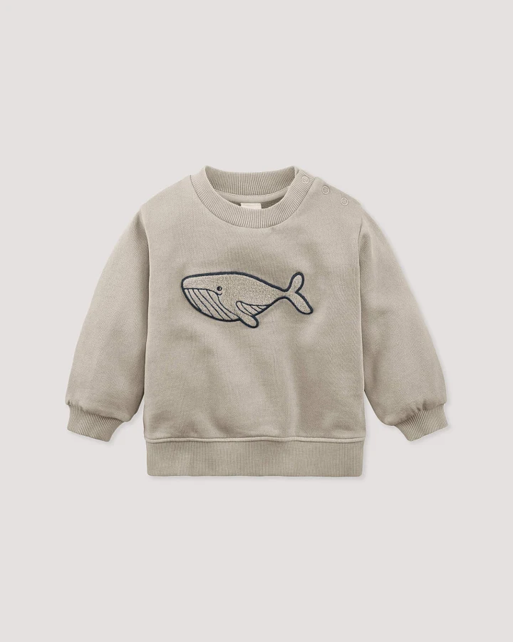 hessnatur Baby Sweatshirt BETTER RECYCLING aus Bio-Baumwolle - beige - Größe 62/68