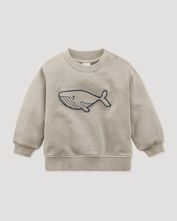 hessnatur Baby Sweatshirt BETTER RECYCLING aus Bio-Baumwolle - beige - Größe 62/68