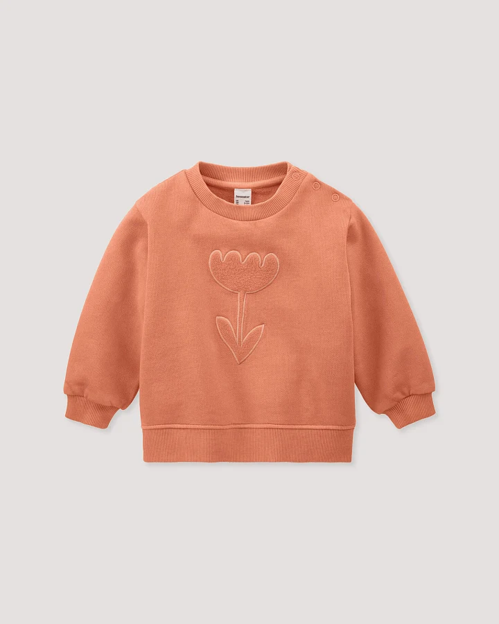 hessnatur Baby Sweatshirt BETTER RECYCLING aus Bio-Baumwolle - orange - Größe 62/68