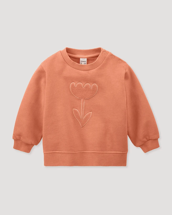 hessnatur Baby Sweatshirt aus Bio-Baumwolle mit recycelter Baumwolle - orange - Größe 62/68
