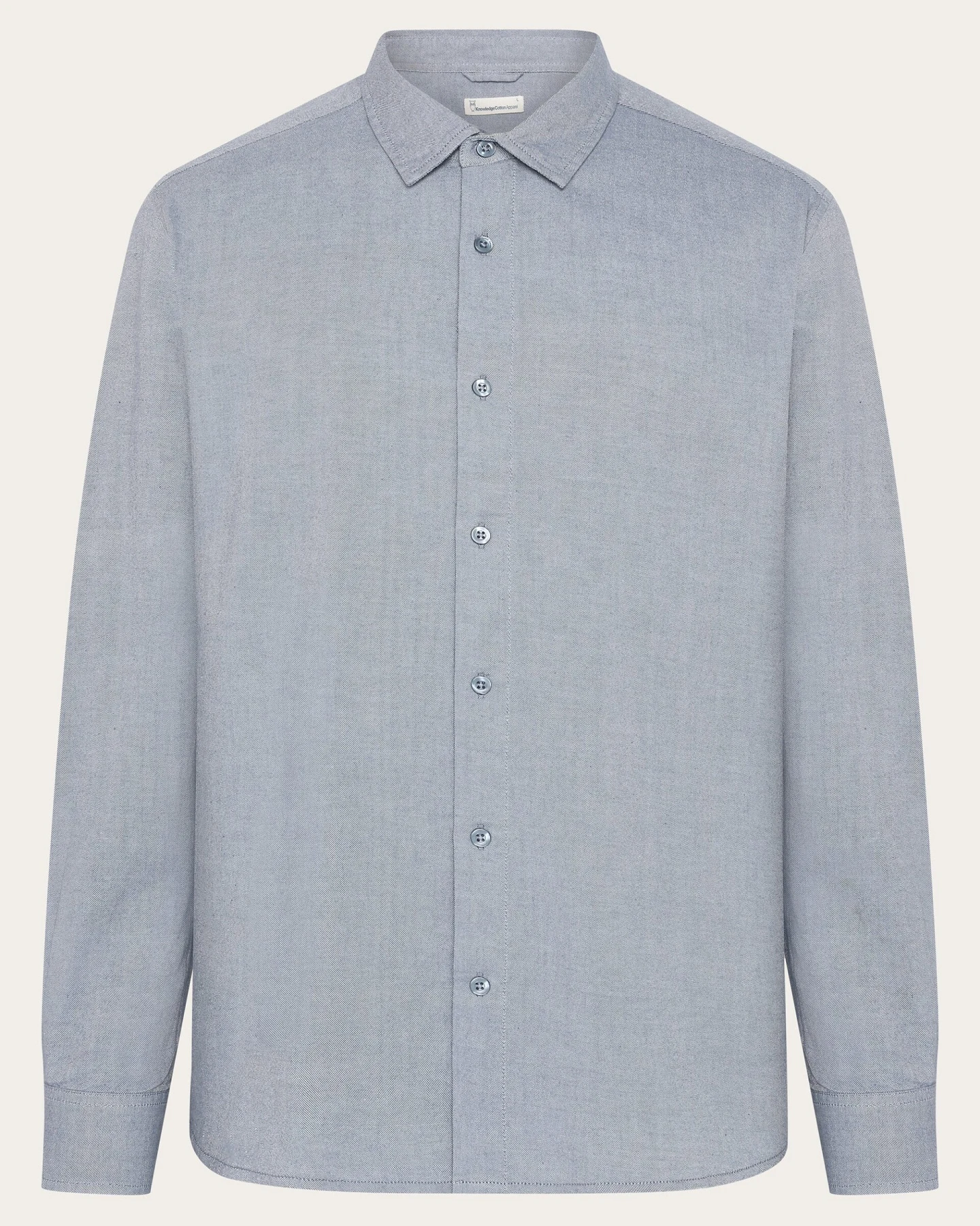 KnowledgeCotton Apparel Herren vegan Hemd Light Twill Vintage Indigo – Ansicht 2