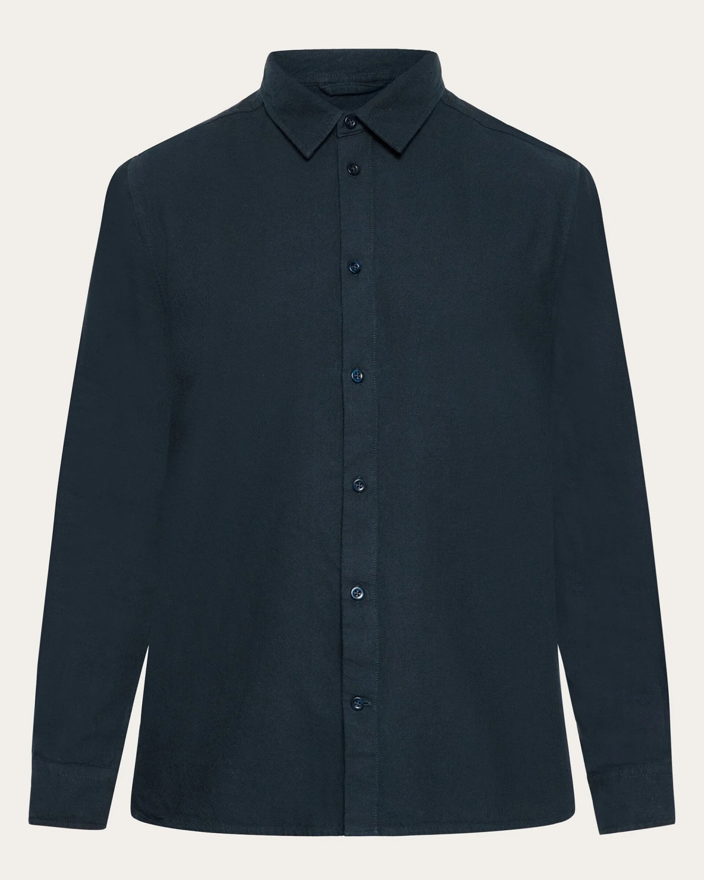 KnowledgeCotton Apparel Herren vegan Hemd Flanell Dune Regular Total Eclipse Navy – Ansicht 2